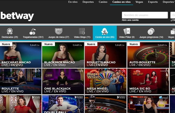 ¿Cómo jugar casino en vivo en Betway Perú?