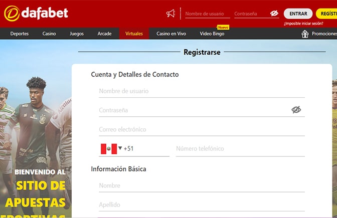 ¿Cómo registrarse en Dafabet Perú?