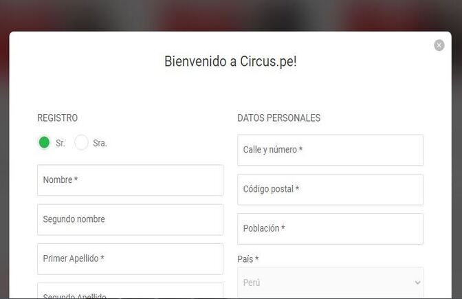 ¿Cómo registrarse en Circus Perú?